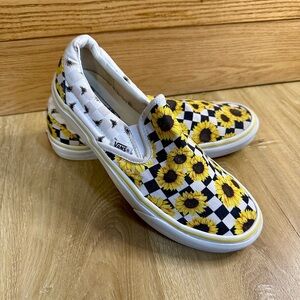 Sunflower print Vans Classic Slip-On shoes Women’s Size US 10 Spring Floral